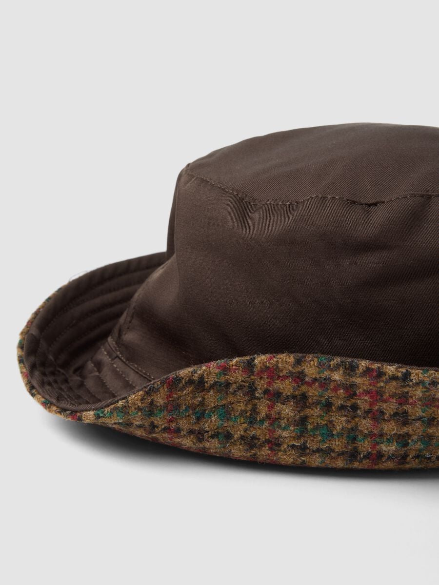 Brown reversible cotton-blend hat_1
