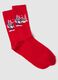 Red short cotton-blend socks with Christmas design_1