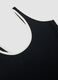 Black stretch one-piece swimsuit with white trim_6