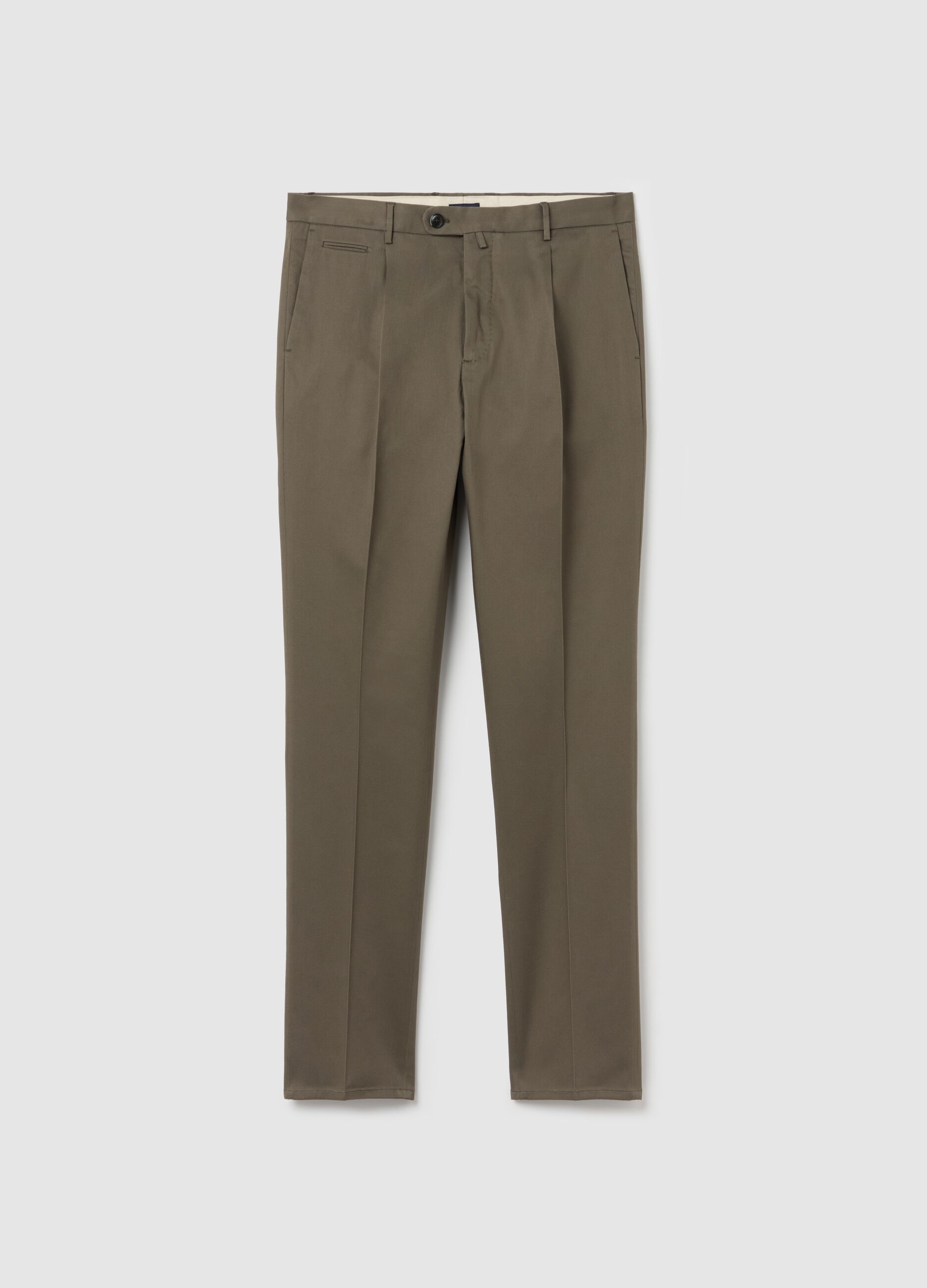 Contemporary chino trousers with darts