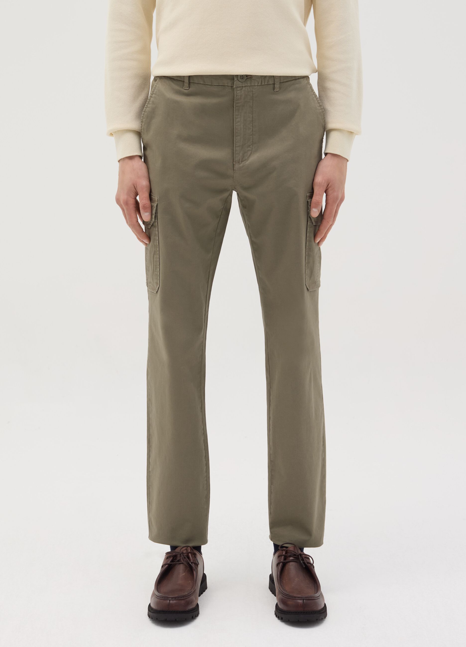Slim-fit cargo pants in stretch cotton