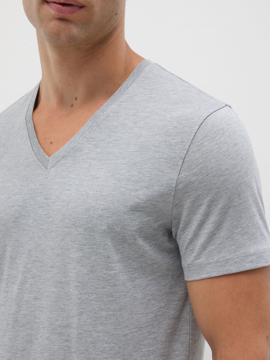 Bipack di t-shirt in puro cotone grigie regular fit_3