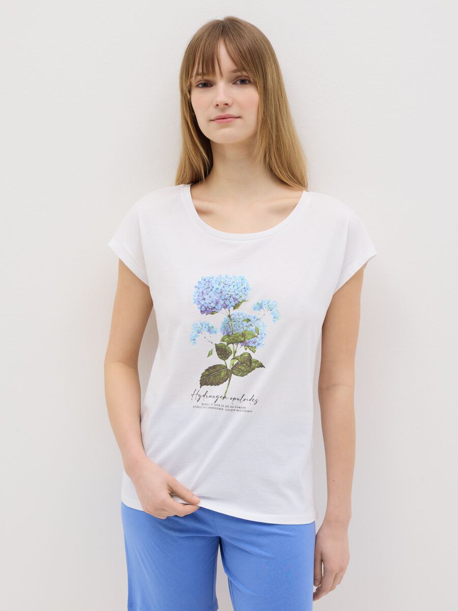 Short pyjamas with hydrangea print_1