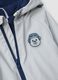 Grey water-repellent hooded zip jacket for baby boy_2