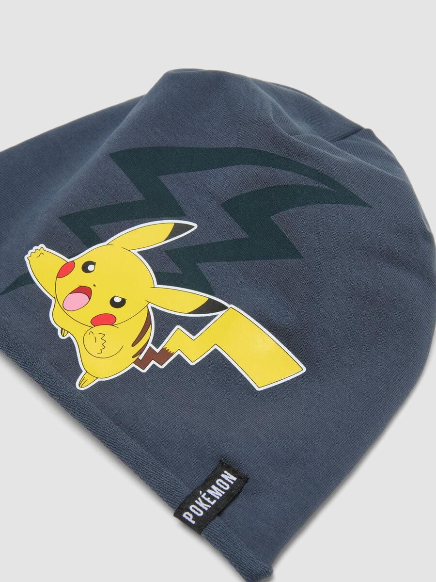 Cappello blu in cotone elasticizzato con stampa Pok&eacute;mon_2