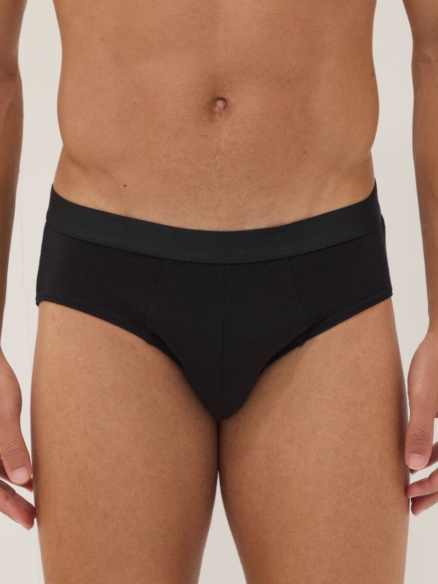 Tripack di slip neri in cotone organico_1