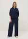 Blue wide leg trousers in stretch modal blend_0