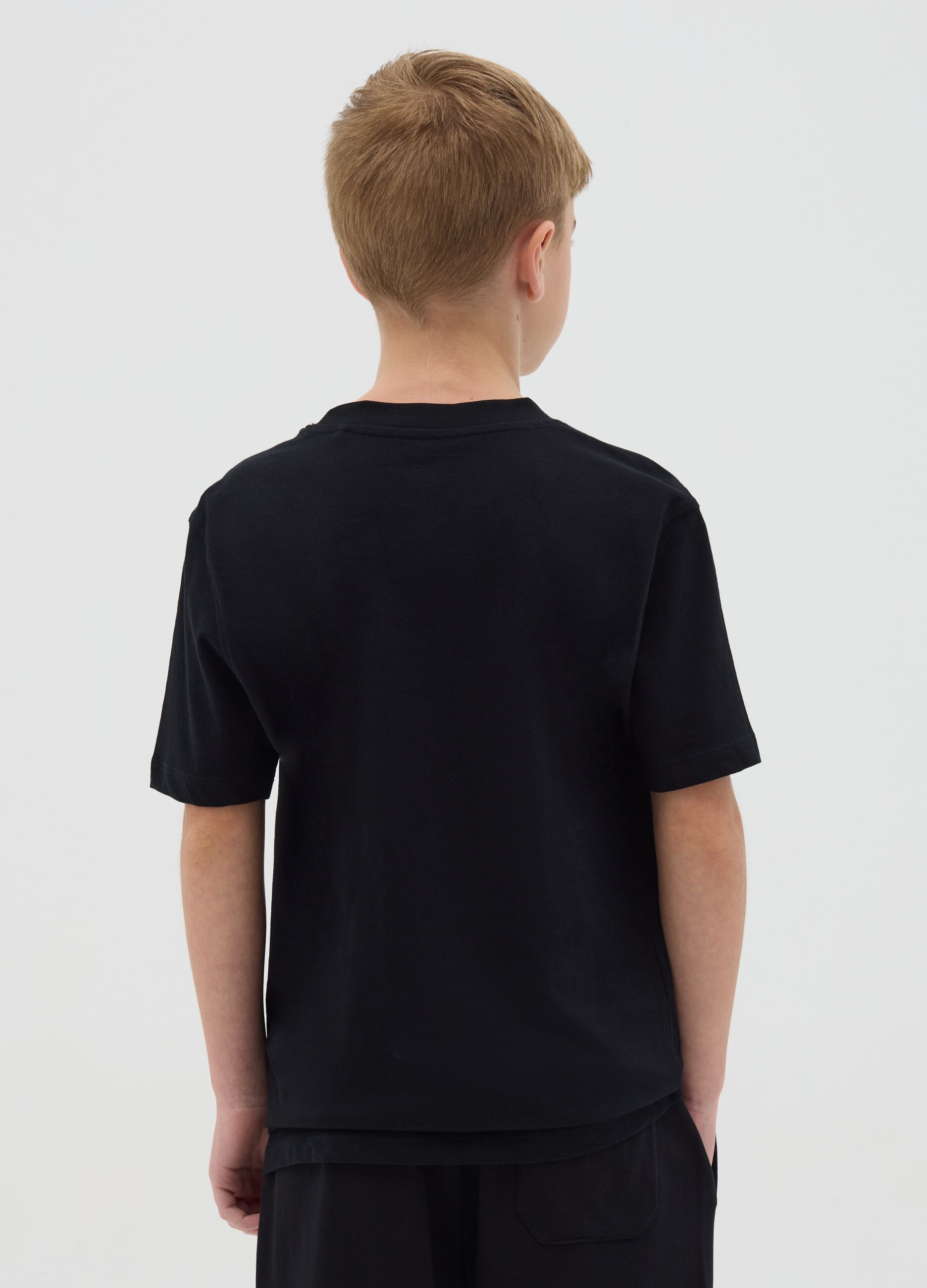 Cotton T-shirt with "Nice Try!" skull print