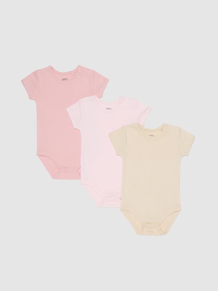Tripack body multicolor da neonata in puro cotone_0