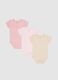 Multicoloured newborn cotton baby bodysuits in tripack_0