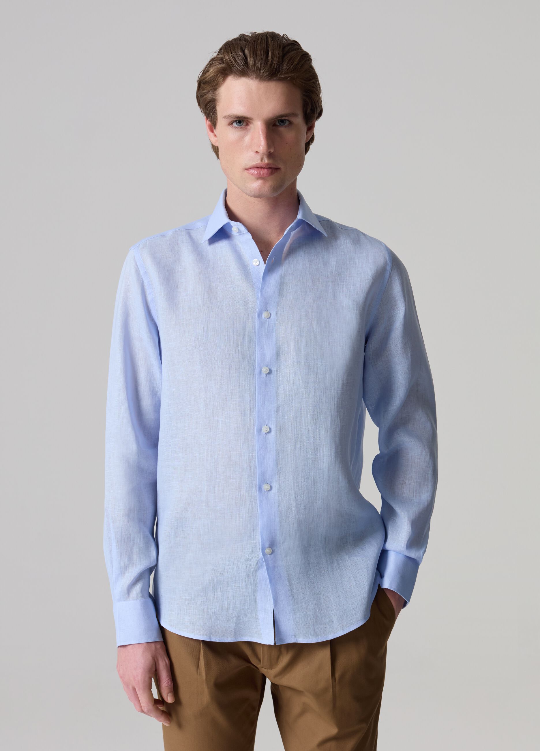 Camicia in lino PIOMBO