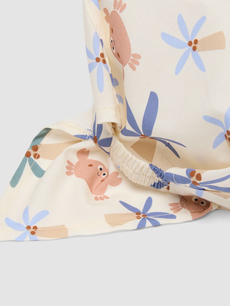 Bandana beige in puro cotone da bimbo con stampa all over_2