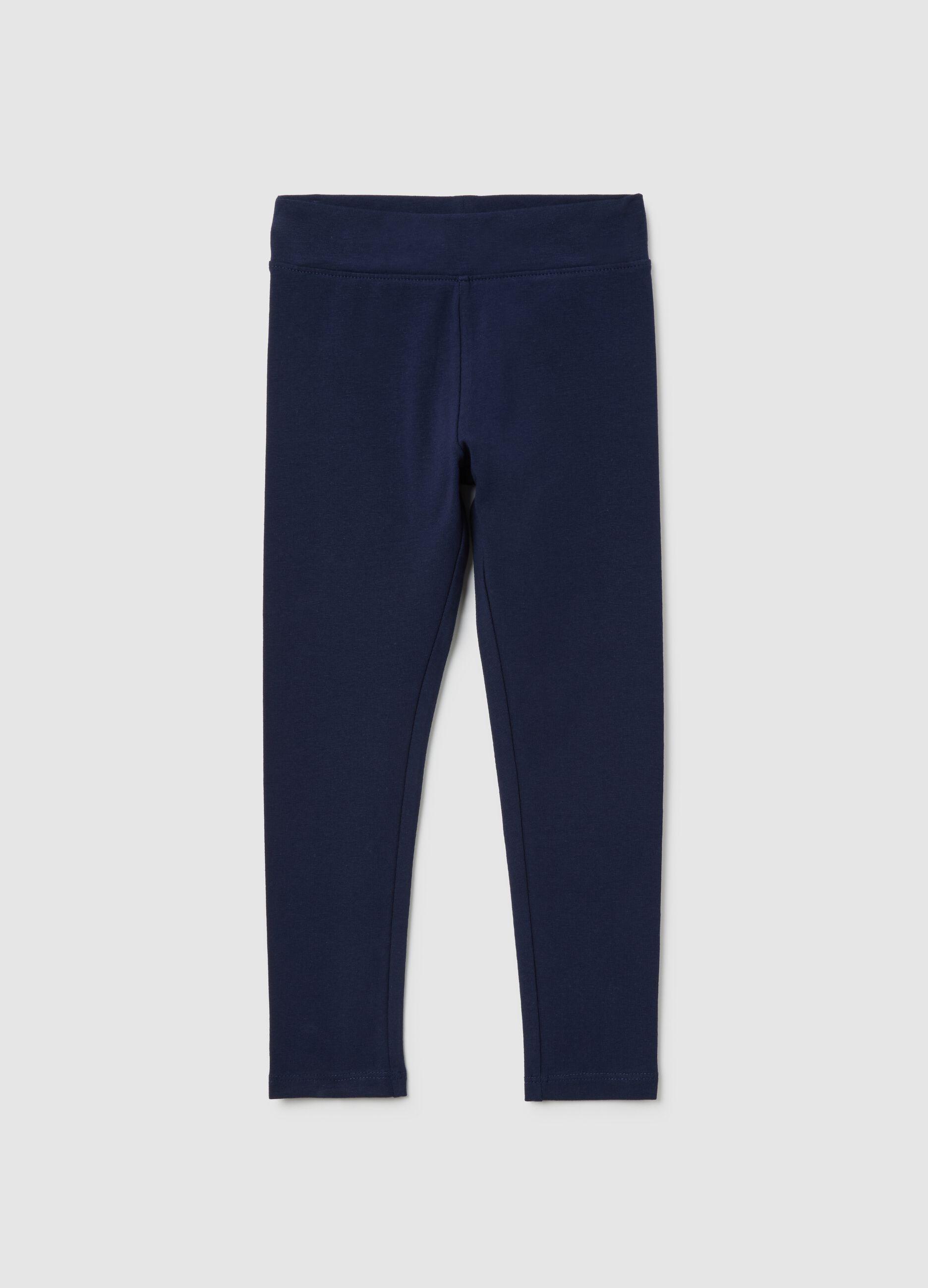 Girls' blue skinny stretch cotton leggings
