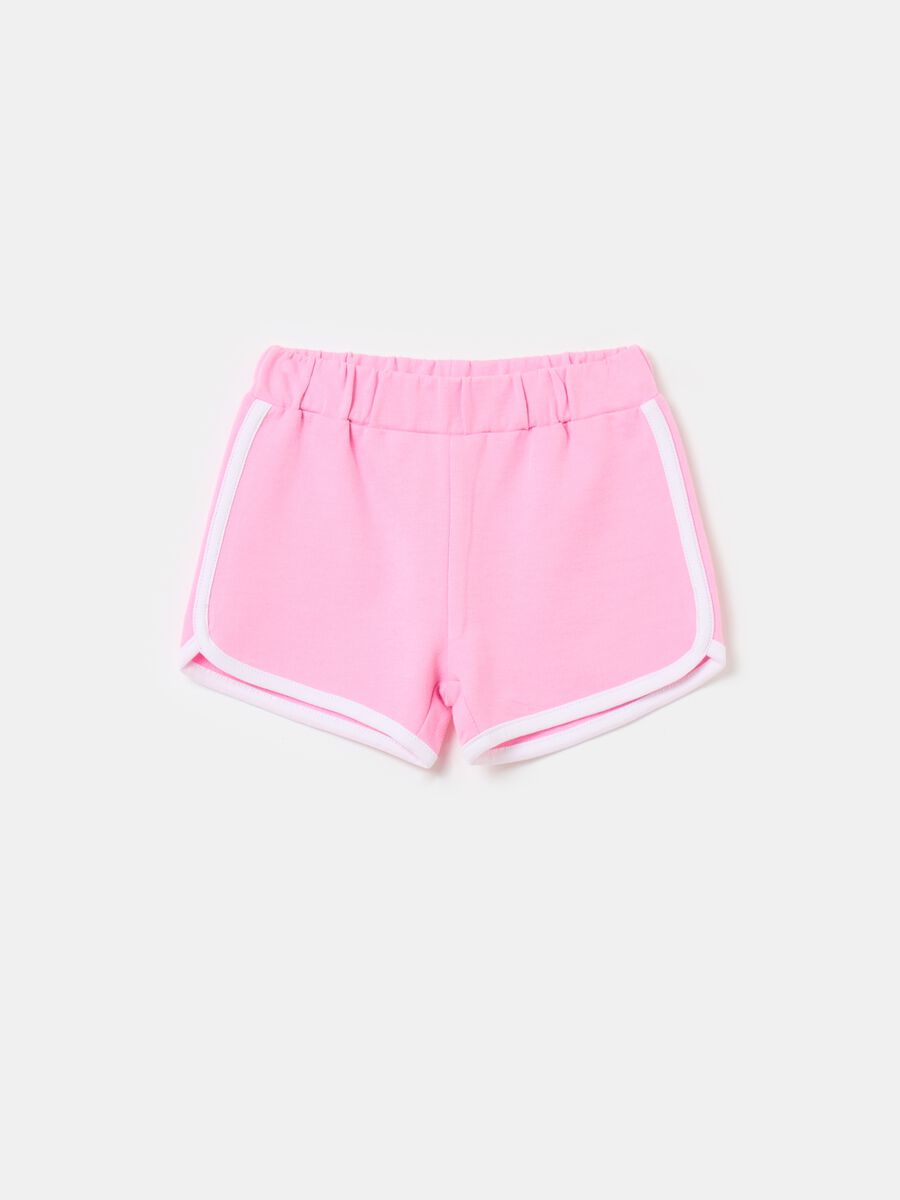 Plush shorts with contrasting colour trims_0