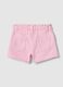 Short in puro cotone rosa da bimba regular fit con frange_1