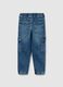 Cargo joggers in denim with drawstring_1