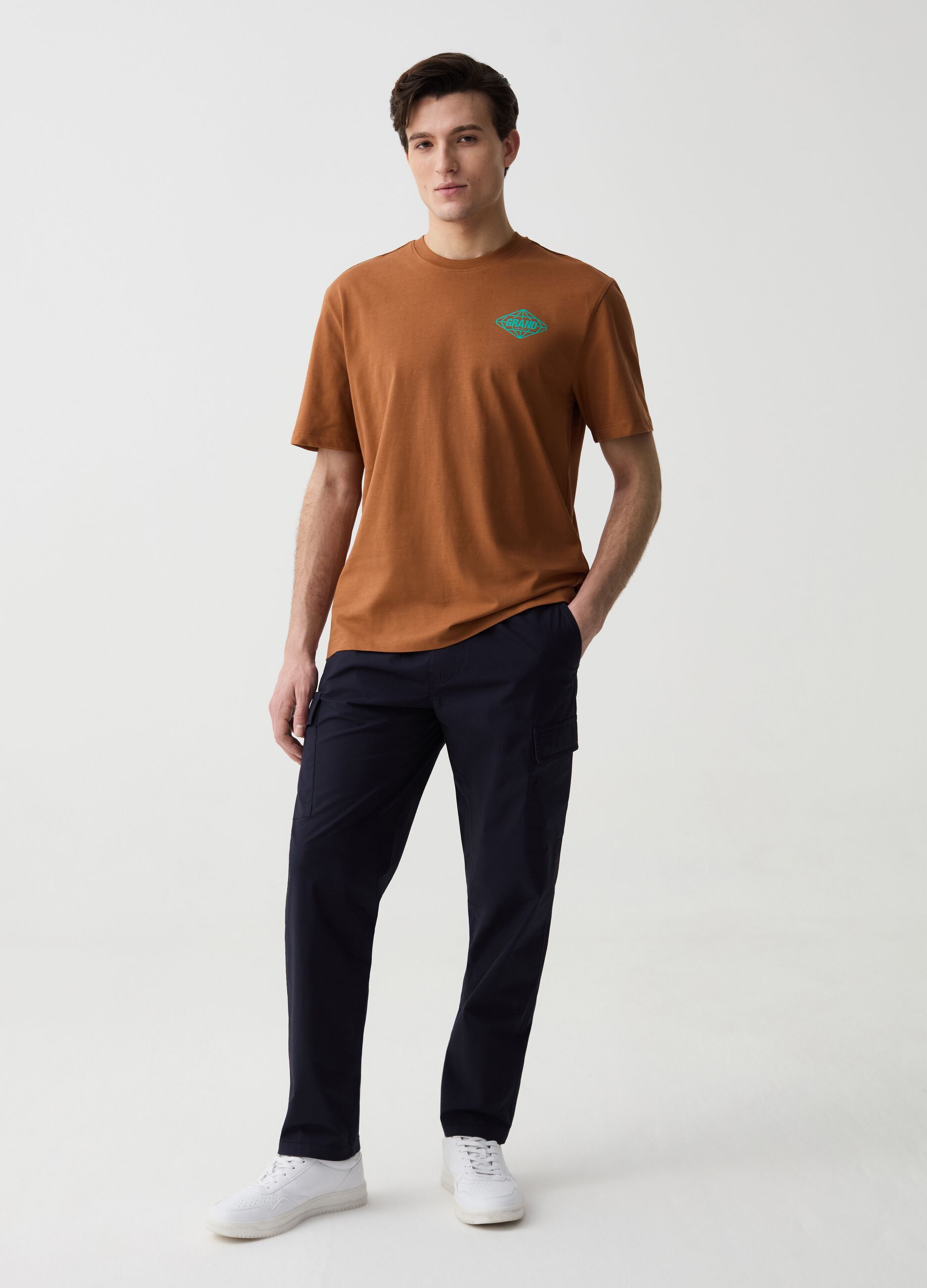 Pantalone cargo in cotone stretch