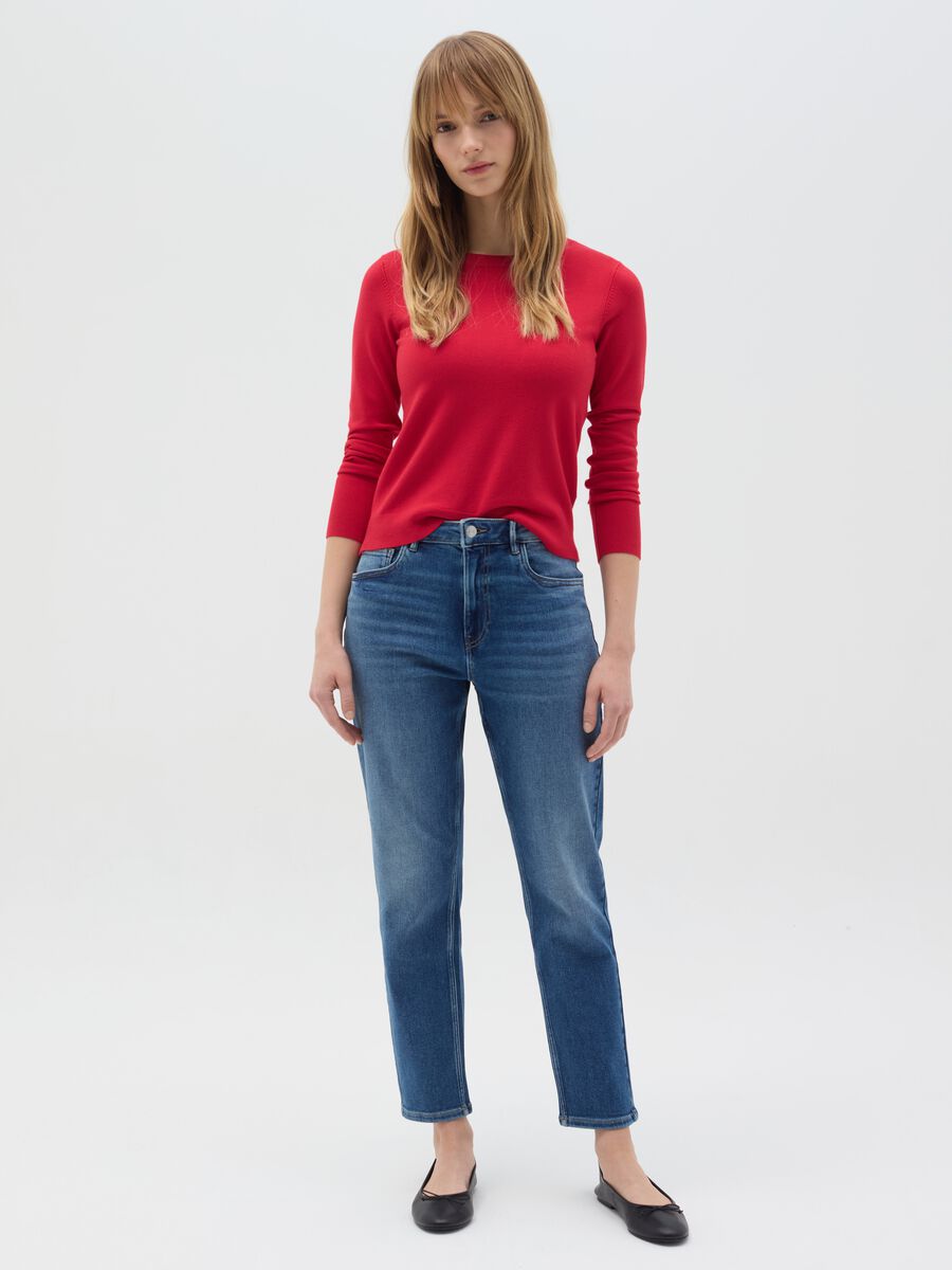Top with round neck and long sleeves_1