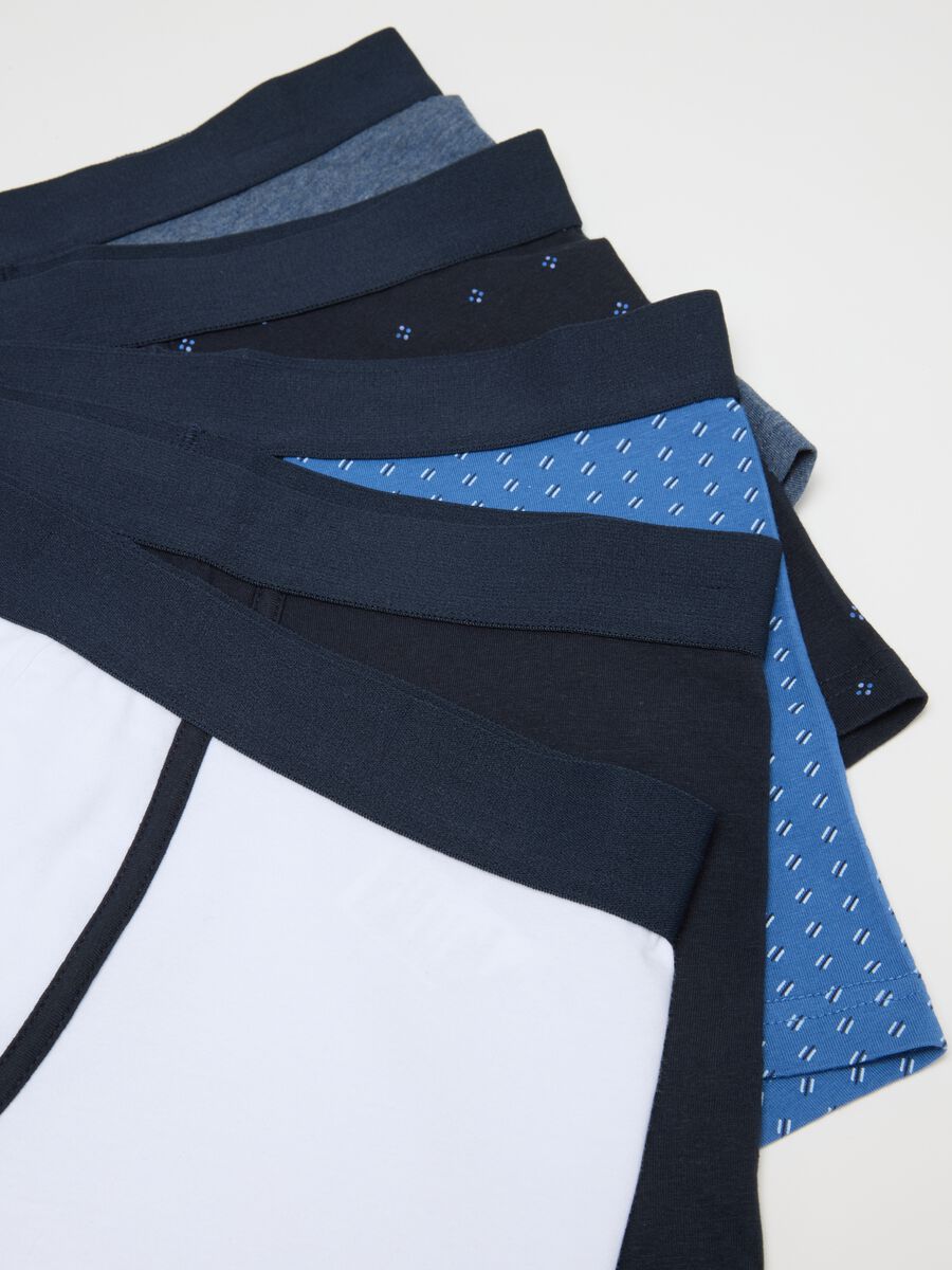 Multipack di cinque boxer in cotone elasticizzato multicolor_1
