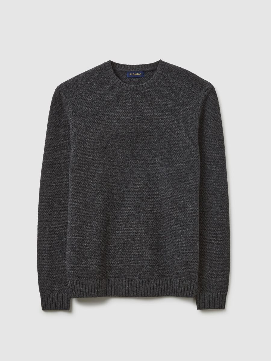 Grey Pure Wool Jumper Regular Fit_4