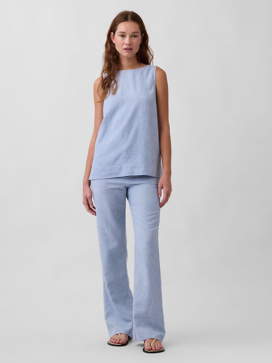 Linen-blend palazzo trousers_4