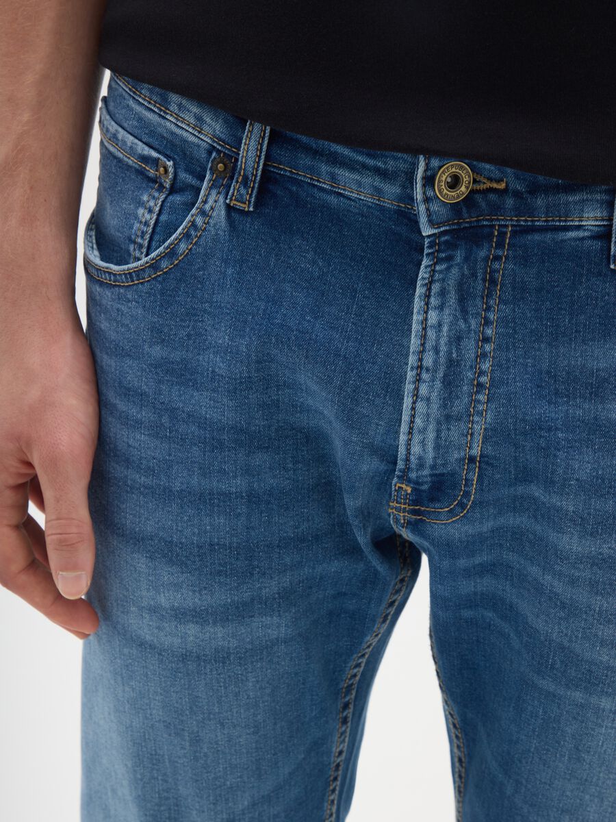 Blue stretch denim jeans regular fit_3