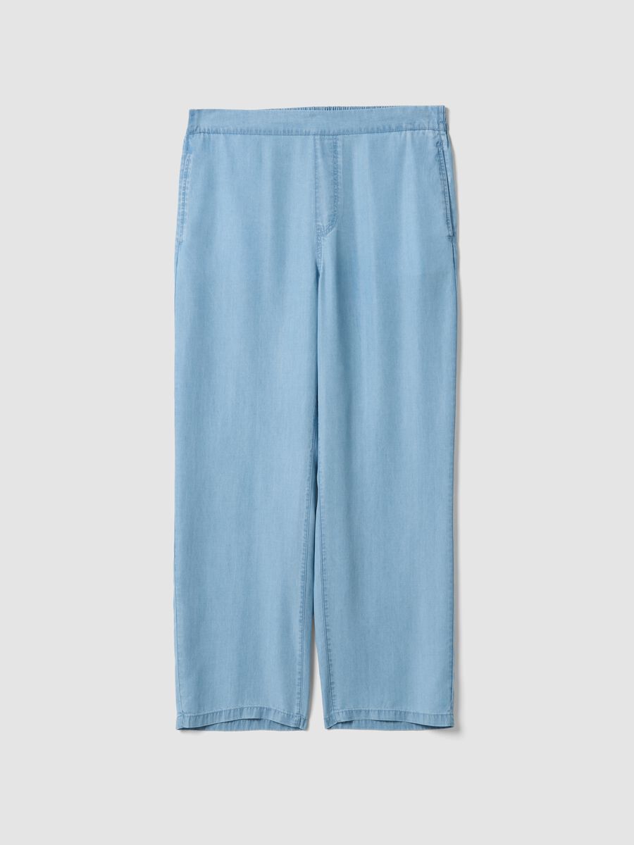 Pantaloni jogger in puro lyocell azzurri regular fit_4