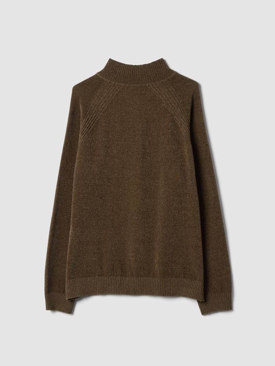Cardigan beige full zip con colletto regular fit_6