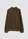 Beige full-zip cardigan with collar, regular fit_6