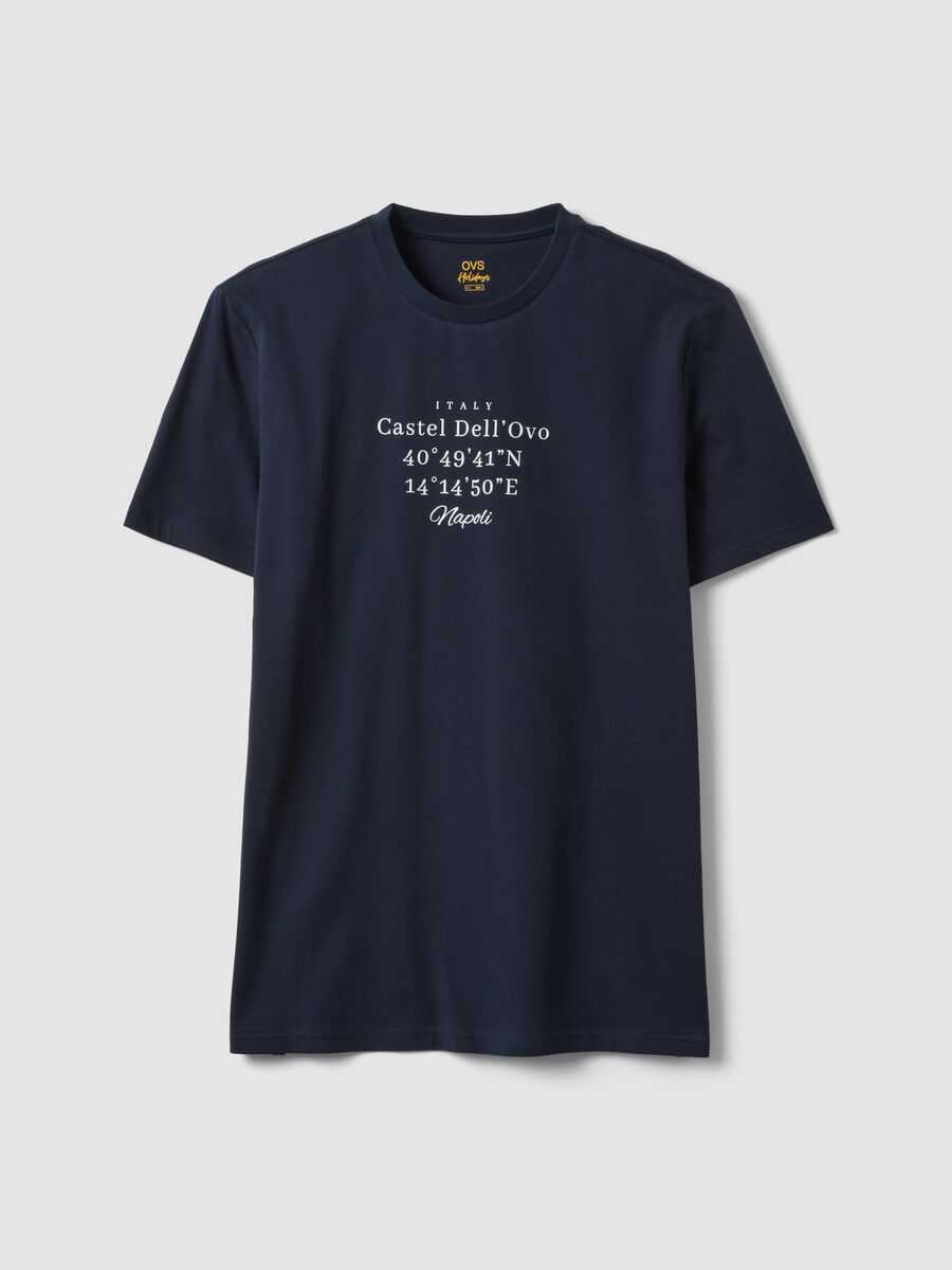 Blue pure cotton regular-fit short-sleeve T-shirt_4