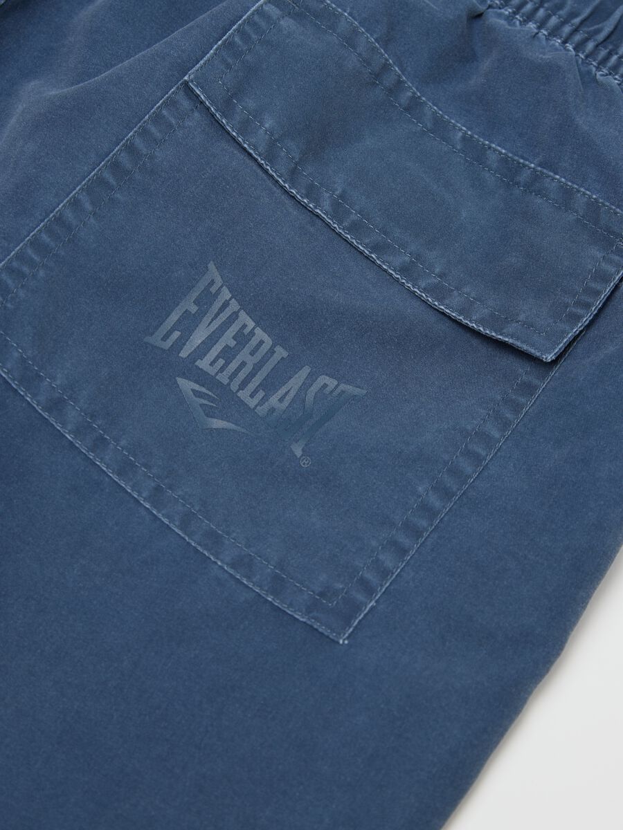 Blue swimming trunks with logo print_5
