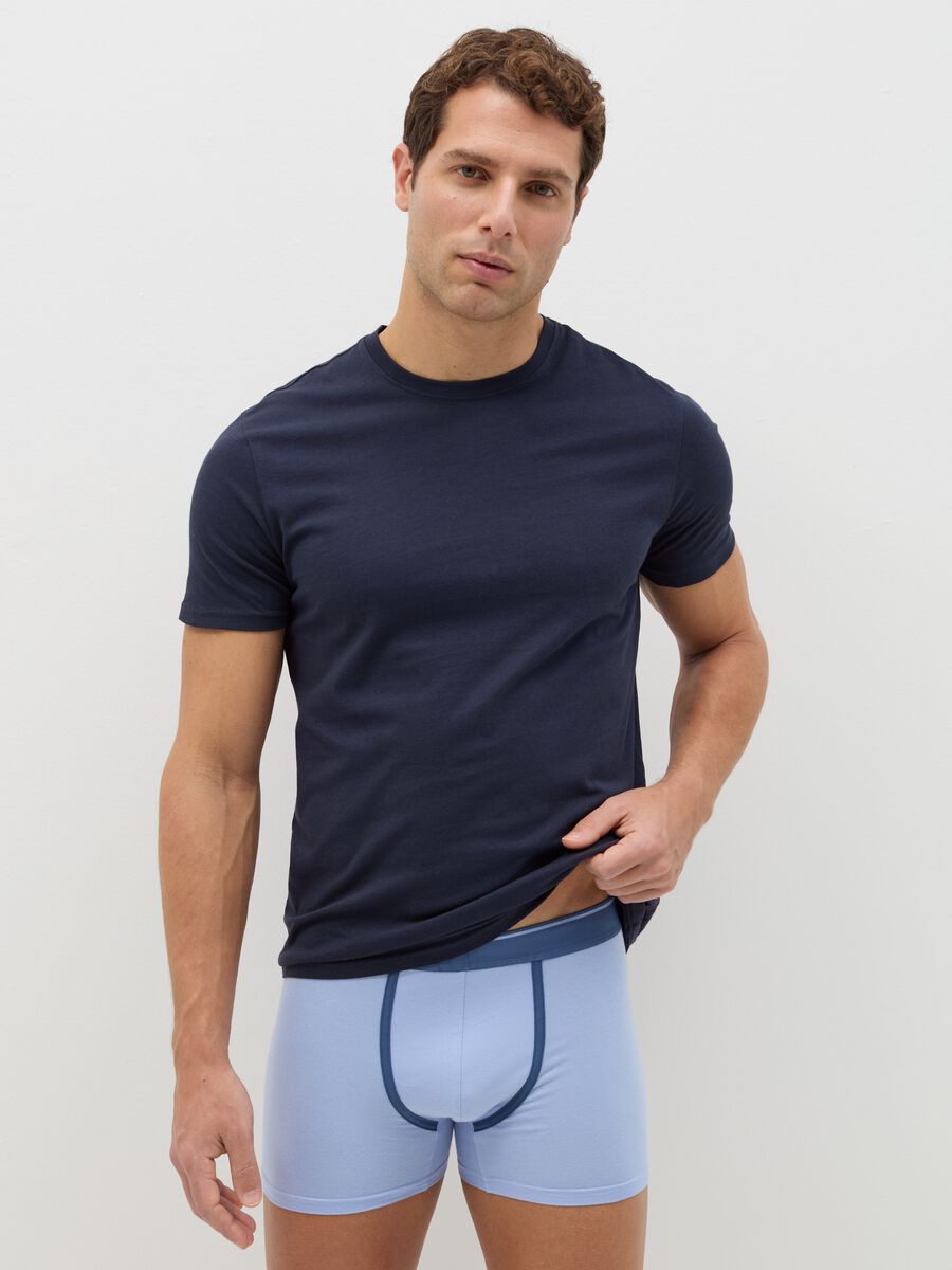 Three-pair pack midi boxer shorts in stretch cotton_0