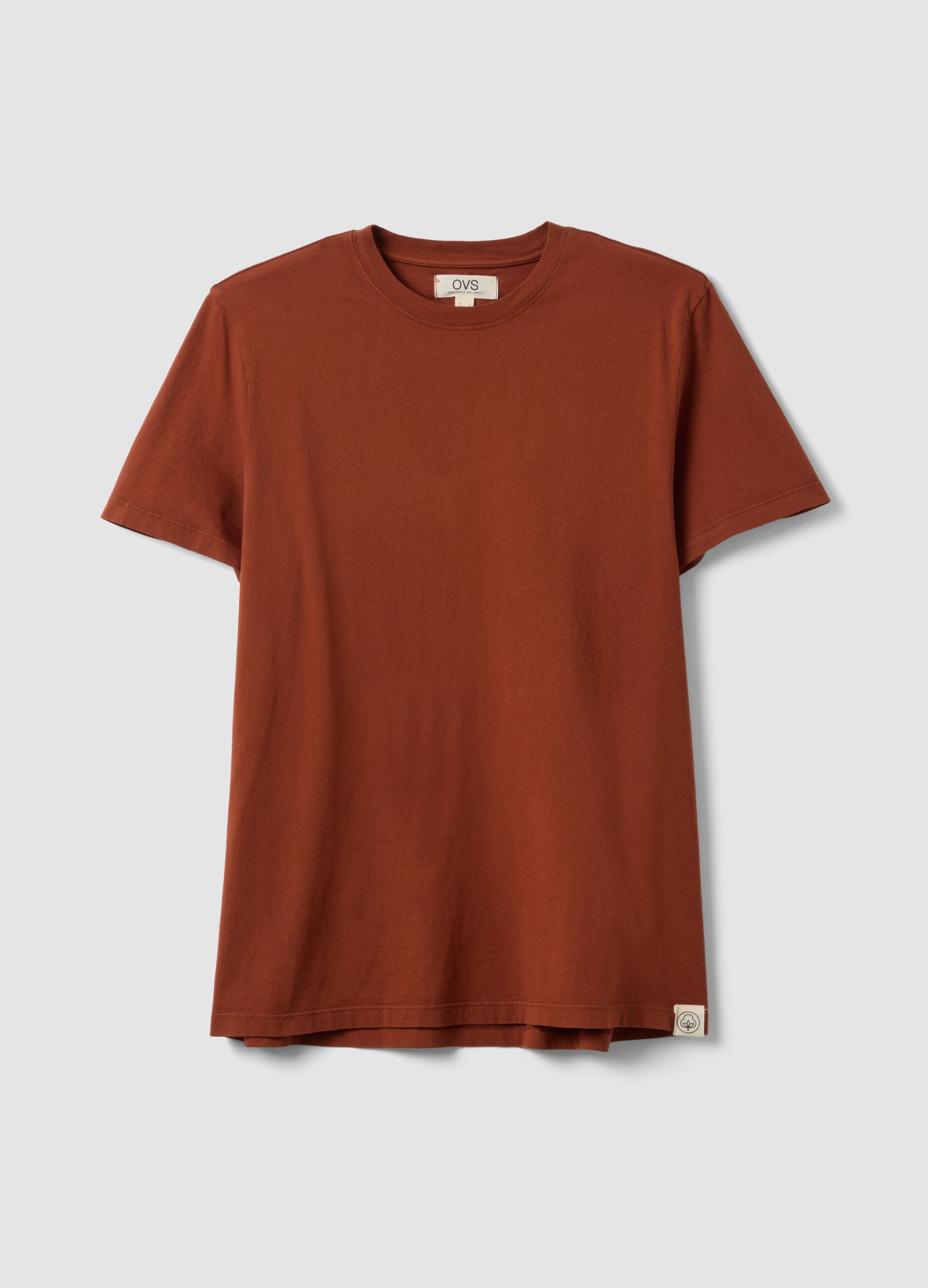 T-shirt rossa in puro cotone a maniche corte regular fit