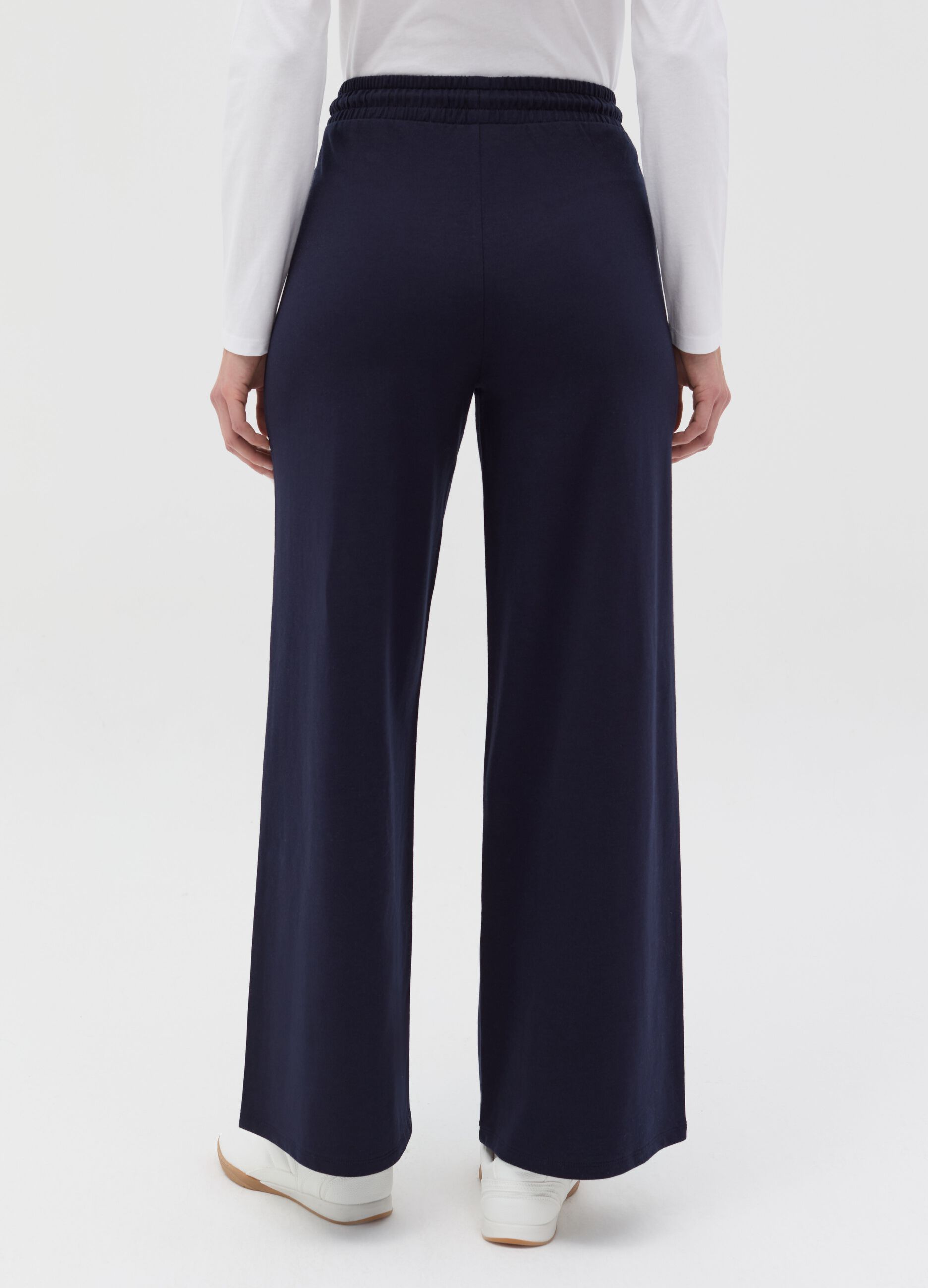 Wide-leg joggers in fleece