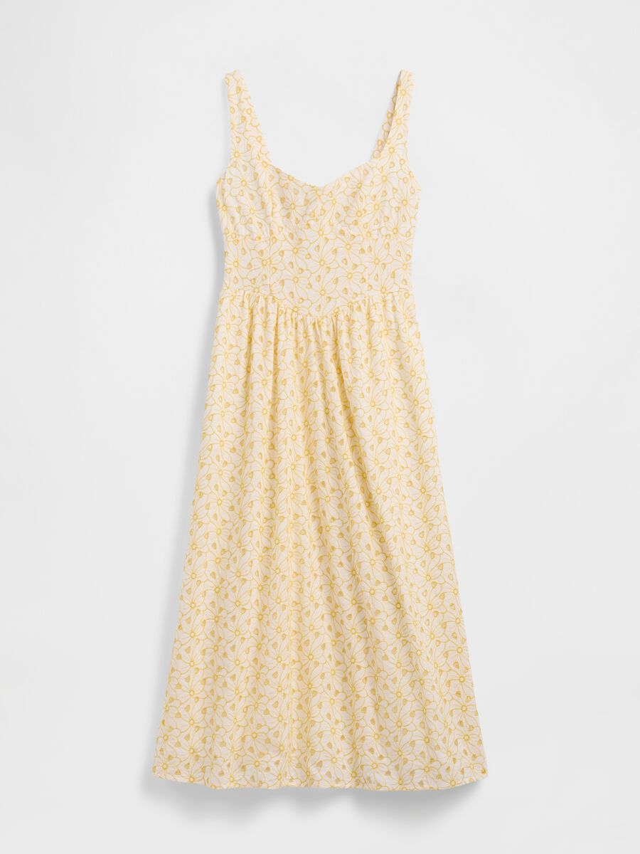 Pure cotton midi dress with floral print_4