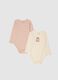 Baby girls' long-sleeve multicolour pure cotton bodysuit twin pack_0