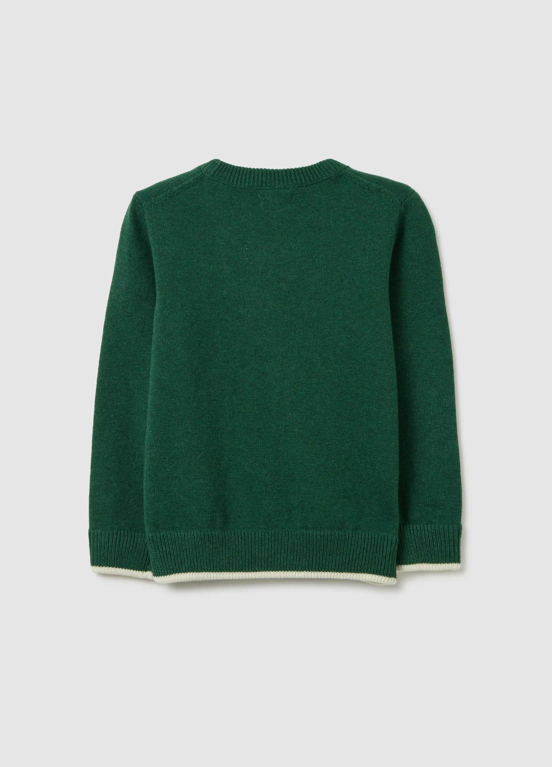 Kids' green oversized pure cotton jumper