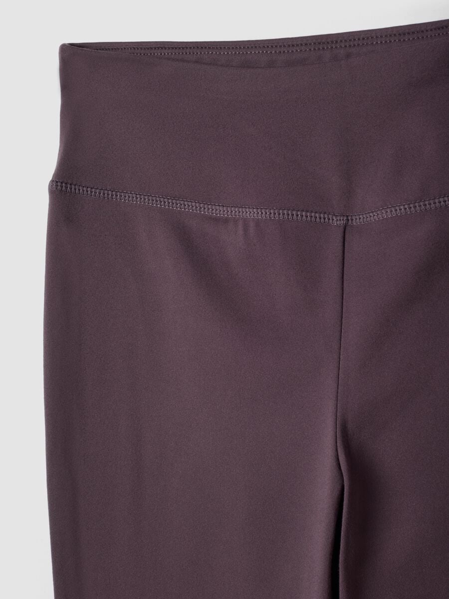 Leggings viola flare in tessuto elasticizzato_7