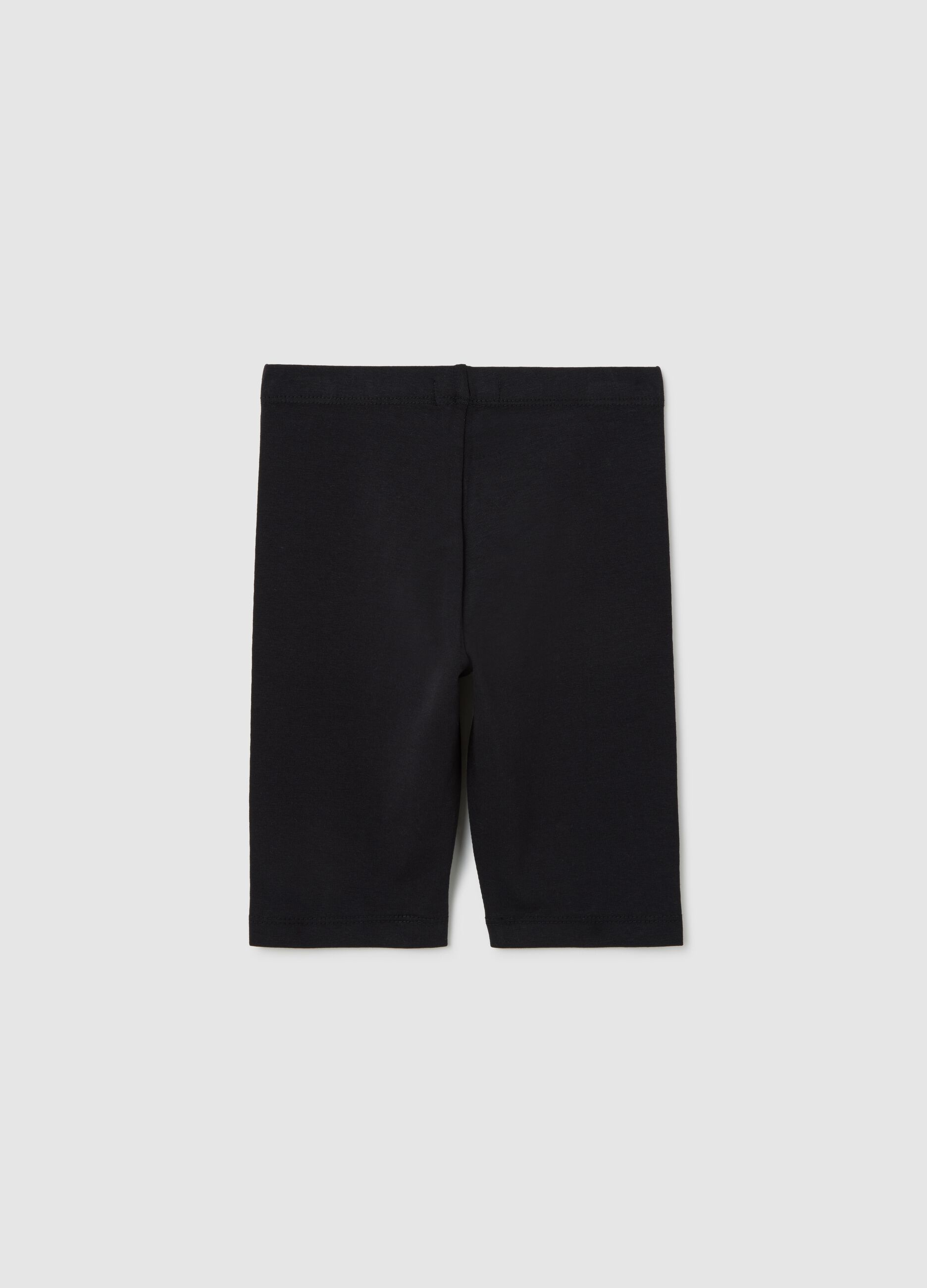 Pantaloncini da bambina in misto cotone nero skinny fit