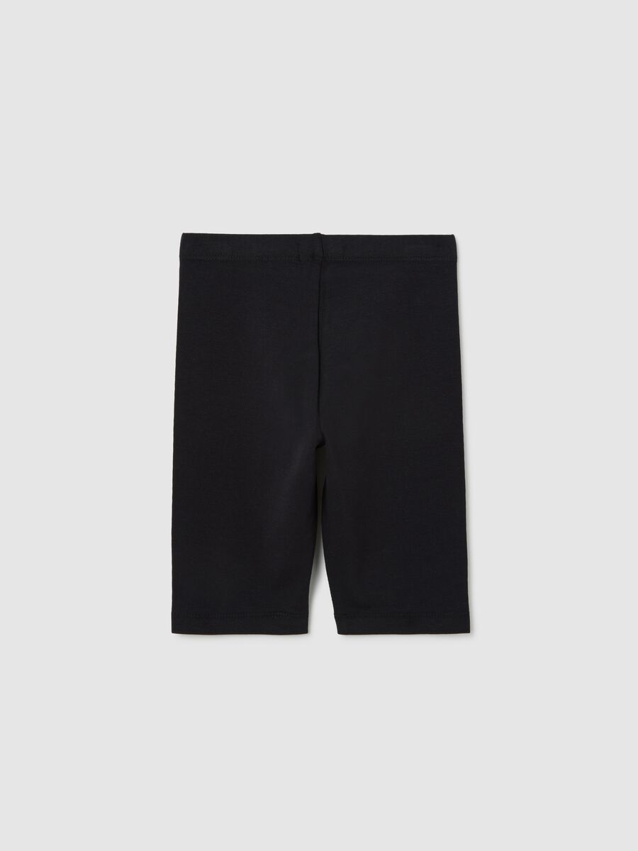 Girls' Black Skinny Fit Cotton Blend Shorts_1
