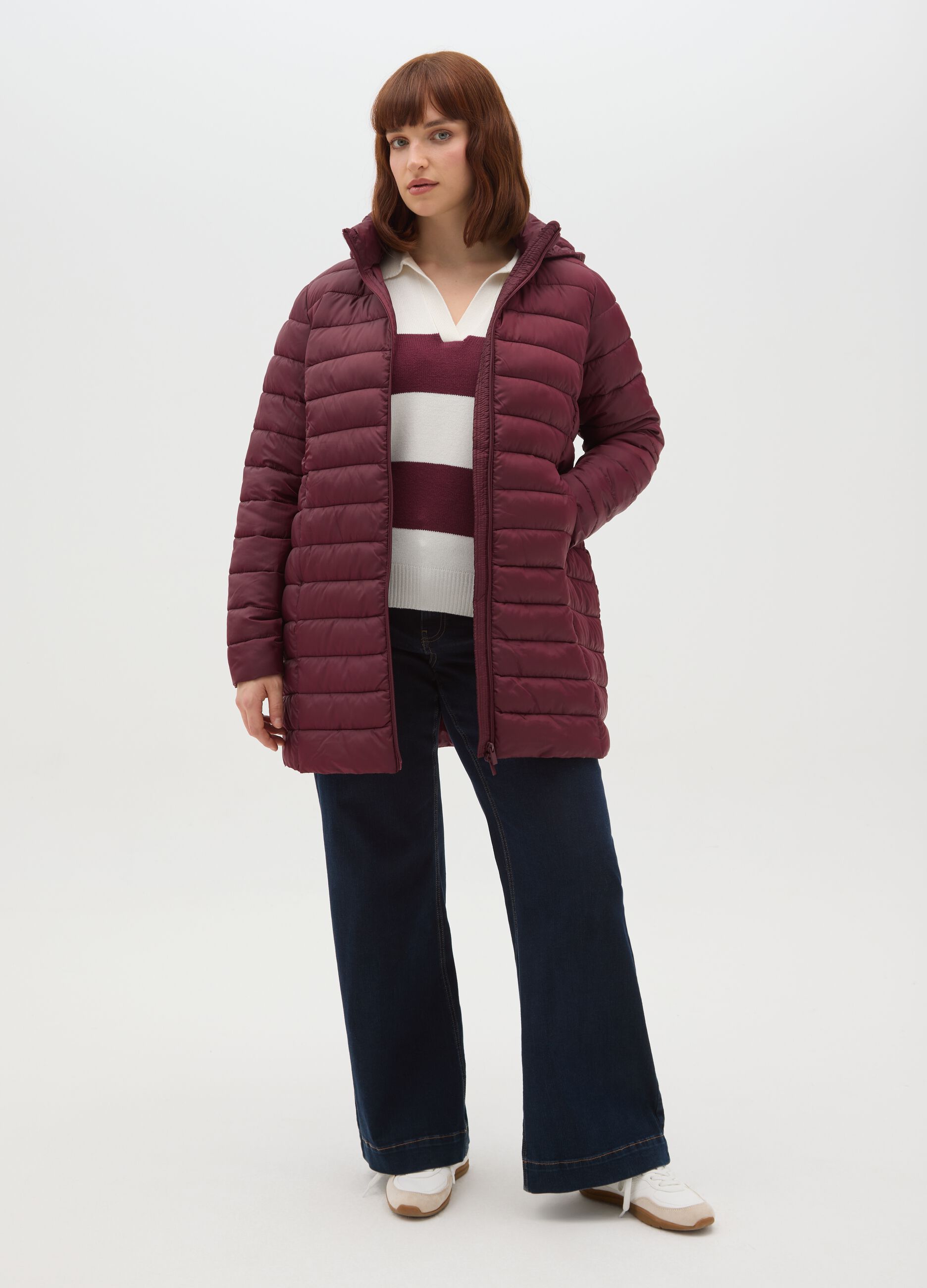 Brown padded jacket with hood