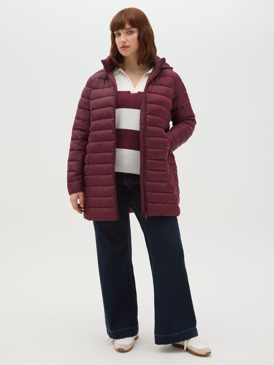 Brown padded jacket with hood_1