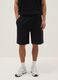 Black Stretch Cotton Bermuda Shorts Regular Fit_1