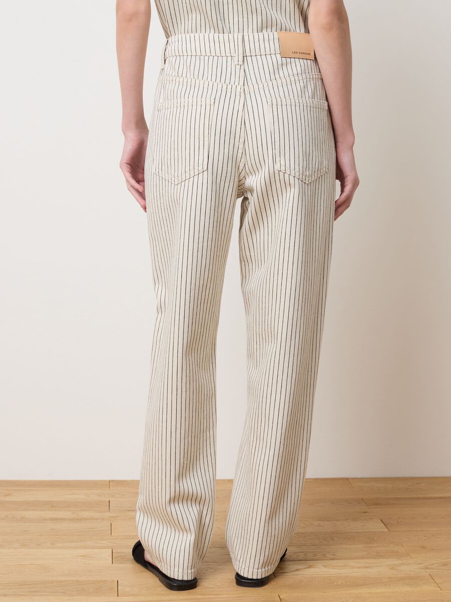 Carrot fit pinstripe jeans._2