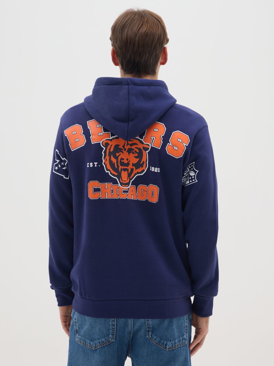 Blue cotton blend sweatshirt with Chicago Bears logo_2