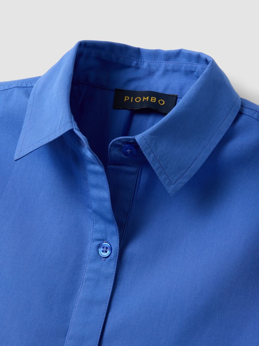 Blue pure cotton shirt dress_5