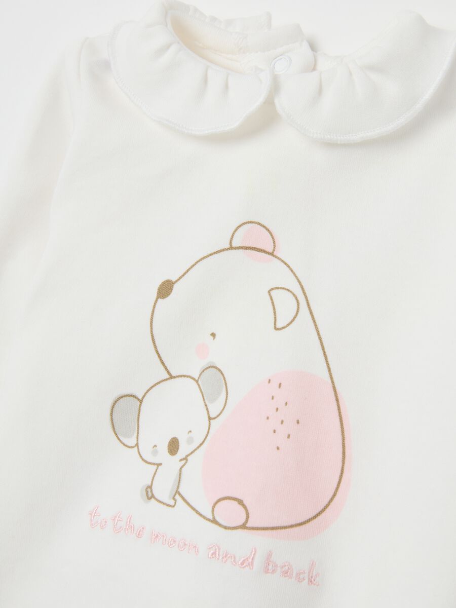 Cotton White and Pink Girl's Jumper and Trousers Set_3