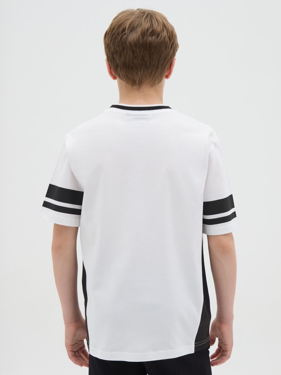T-shirt in cotone bicolore stampa NHL bianco nero_2
