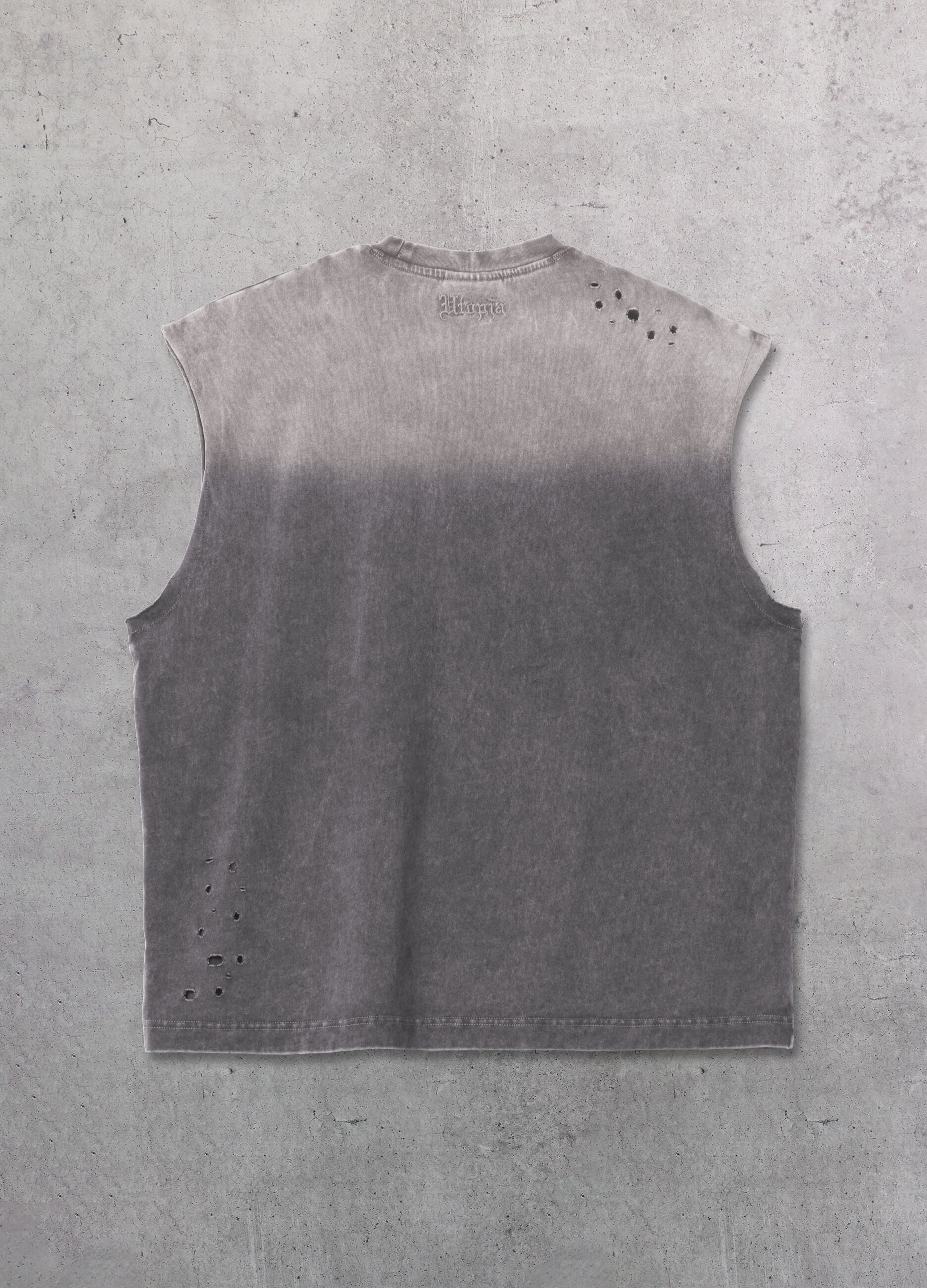 Sunfaded Distressed Tank Top Vintage Grey