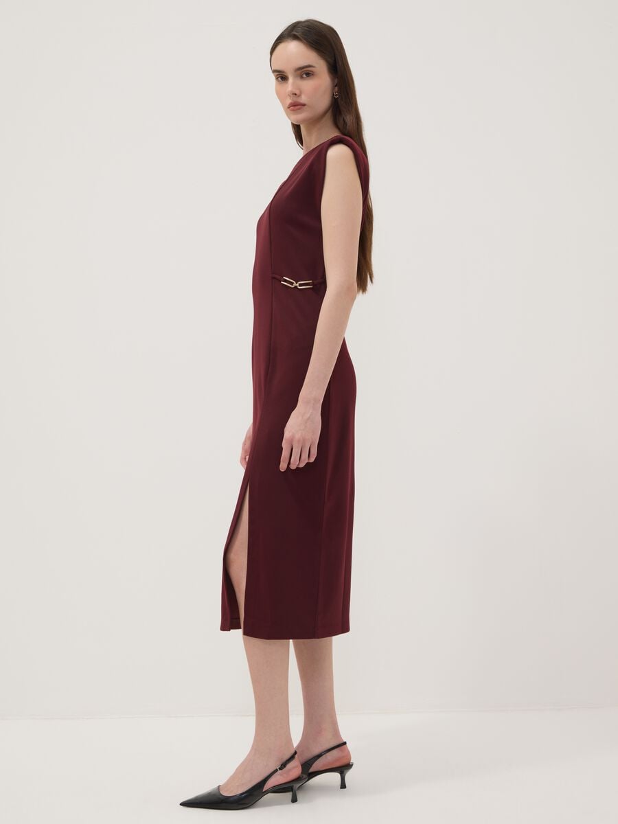 Abito rosso midi in tessuto elasticizzato slim fit_2